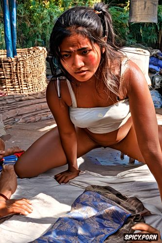 a young natural sweatshop laborer beauty bullied vulnerable twenty year old genuine nepali sweatshop worker is reluctantly putting up with her owner forcefully sexually exploiting her open vagina