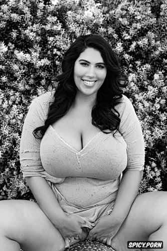 gorgeous egyptian plus size model, chubby thick thighs, beautiful smiling face