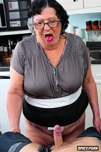 ssbbw, true colors, outfit maid, pale wrinkled skin, old fat grandmothers