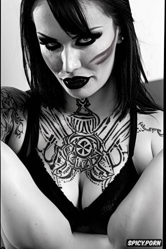 tattoos, satanic symbols, goth, whore