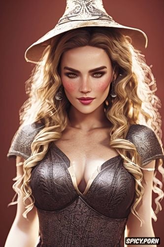 tight low cut brown peasant farmer dress, bethany hawke dragon age beautiful face pale kissed skin long soft dirty blonde hair