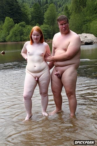 white shemale, ginger, pale skin, big ass, ultra realistic, chubby body