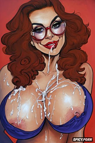 red curls, cynical smile, slutty makeup, sophia loren, fifty