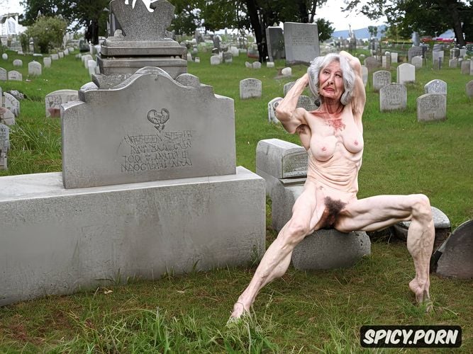 scrawny legs, sitting on gravestone, scrawny, bony, sharp focus