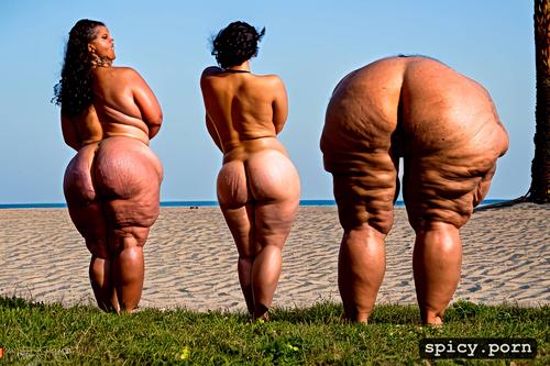 centered, outdoor, shaved pussy, four arabian grannies standing at beach