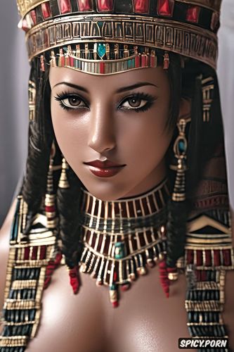 tits out, masterpiece, ultra realistic, aerith gainsborough final fantasy vii remake female pharaoh ancient egypt pharoah crown beautiful face topless
