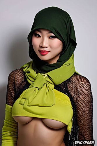 gorgeous face, asian lady, hijab, small tits, 20 years old, intricate