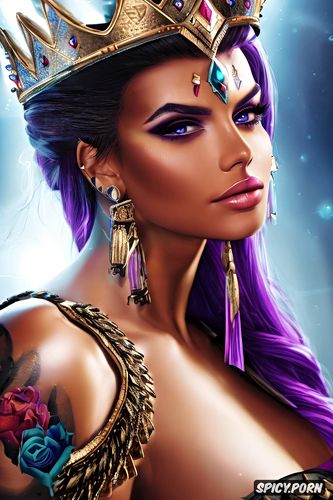 k shot on canon dslr, ultra detailed, ultra realistic, sombra overwatch slutty greek goddess flowing greek robes crown tattoos beautiful face portrait masterpiece