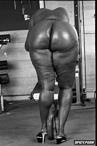 perfect anatomy, hyper detailed, pretty face, ebony, naked, huge massive fat butt