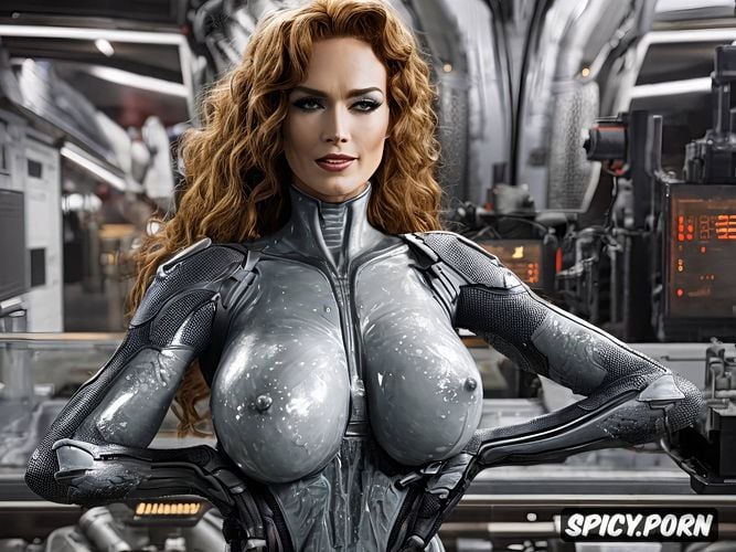 sci fi, ultra detailed, boobs smaller than c cups, both aggressively copulating with alien