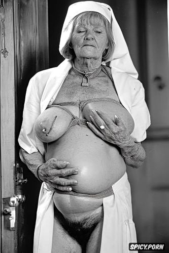 ribs showing, geriatric elderly woman, nude, ultra realisic