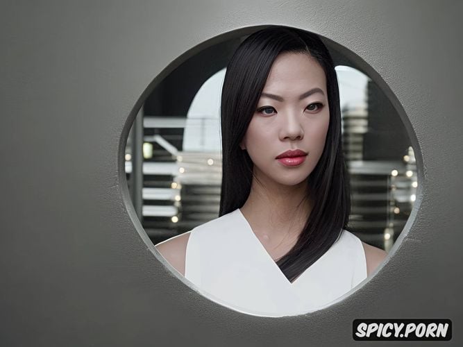 masterpiece inspired by zhang ziyi and michelle williams, featureless dark gray background