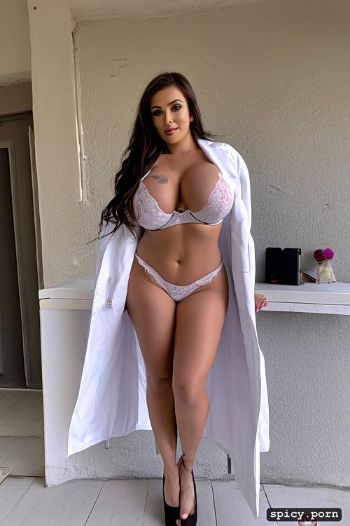 doctor, curvy, anatomy compensation, 30 years old, big tits