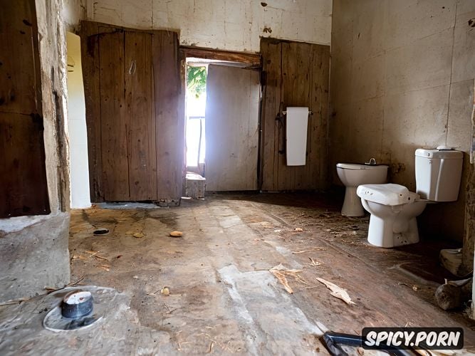 plastic bottles and other objects are scattered on the floor