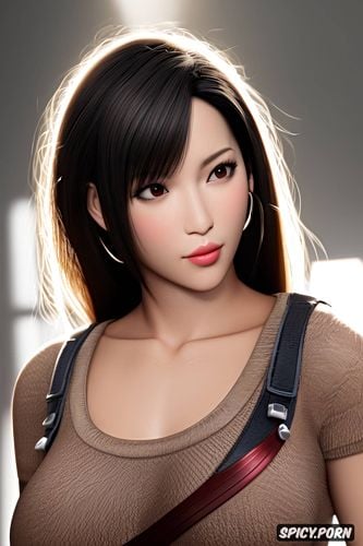 ultra detailed, torn jeans, tifa lockhart, ultra realistic, tight sweater