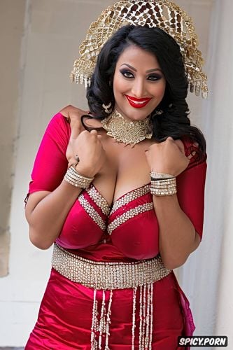 color photo, beautiful, wide broad hips, gorgeous voluptuous indian model milf bride