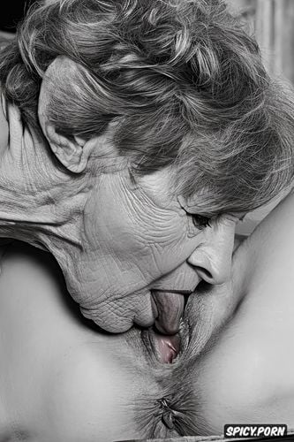 old lady cook licking pussy, masterpiece, hyper realistic, extra detailed