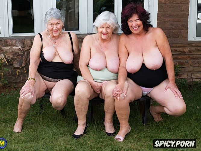 grannies sluts, crazy smiles, two grannies lesbians, tongues out