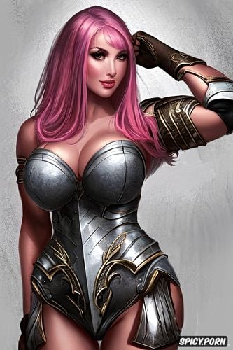 muscular body, brazilian lady, precise line art, women s armor