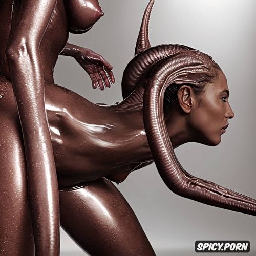tentacles gliding into pussies and her asses, photographic style