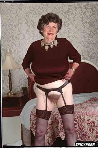 wide groin, jewelery, saggy, stockings, huge saggy tits, old irish granny