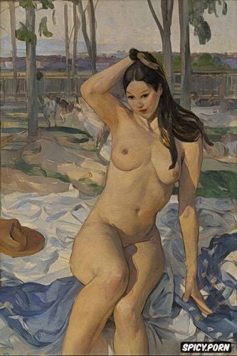 paul gauguin, wide hips, saggy old breasts, vincent van gogh