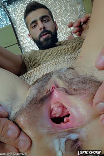 buzzcut, handsome arabe, india man, detailed handsome face, destroyed pussy