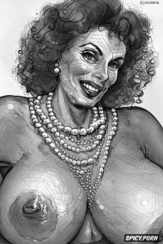 retro porn, naughty smile, pearl necklace, classy, granny, sophia loren