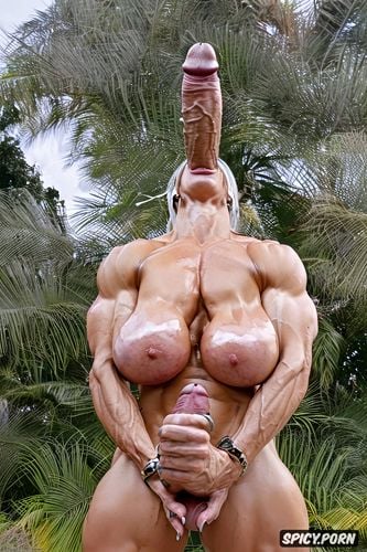 monster dick, ultra realistic photo, massive boobs, huge extreme muscular nun futanari fucking with femboy