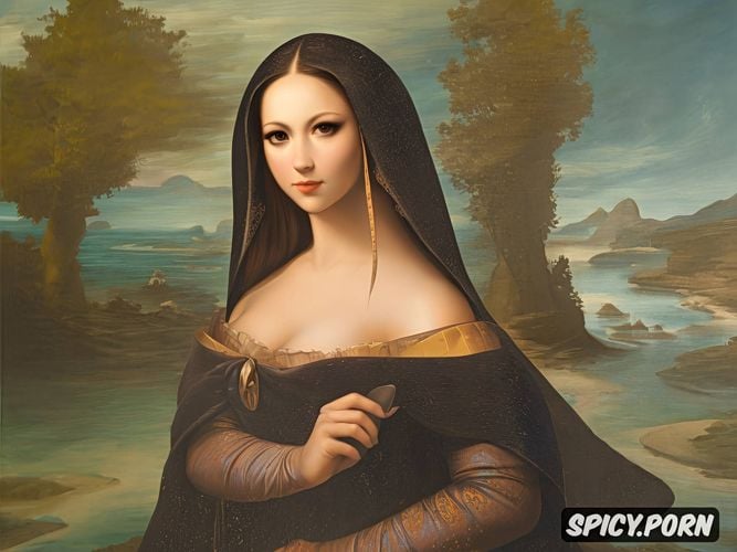 detailed, la gioconda, mona lisa, cleavage