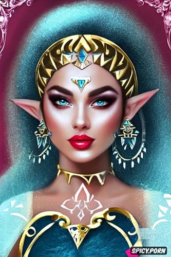 high resolution, ultra detailed, ultra realistic, princess zelda the legend of zelda beautiful face young tattoos masterpiece