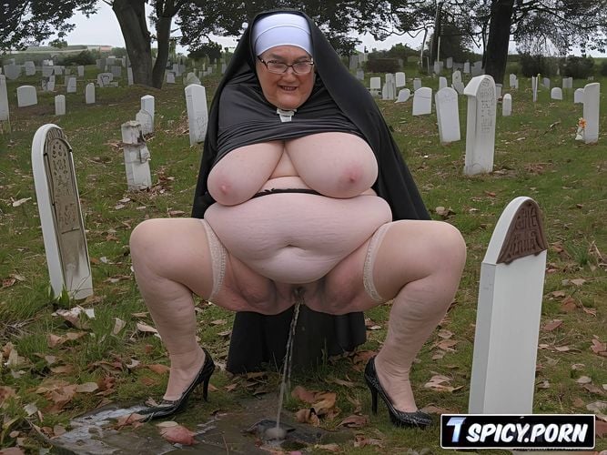 fat pussy, nun dressed, pussy gape, big large ssbbw belly, spreading legs