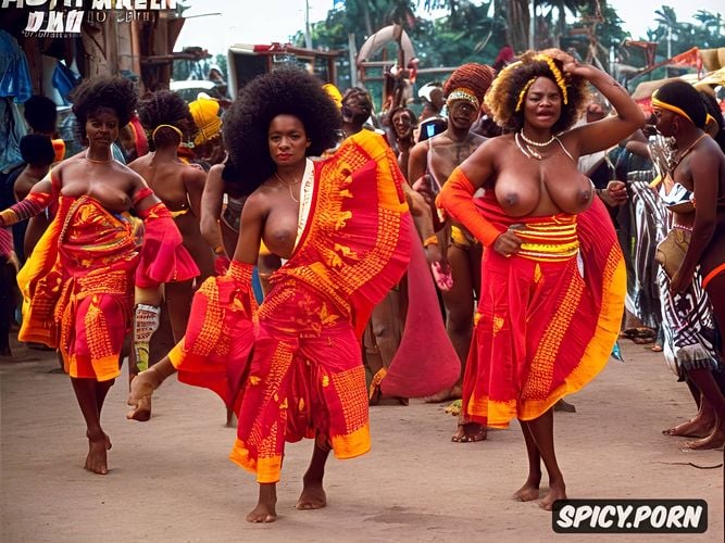 curvy, vivid natural colors embossed bodies carnival, lot of native dancers vivid natural colors embossed bodies africa