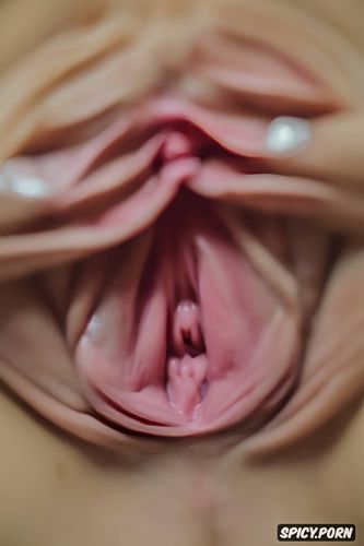 pussy close up, facing the viewer, pussy gape, no pubic hair smooth pussy