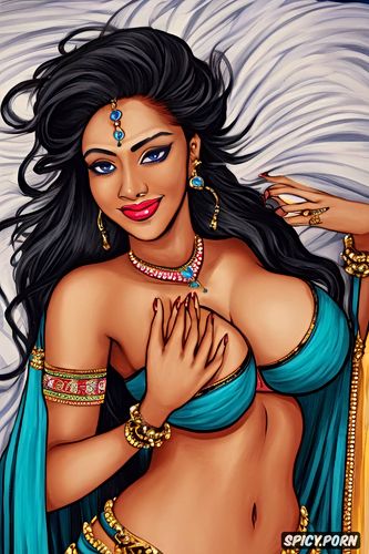 traditional desi lady, gorgeous smiling face, saree, hourglass structure