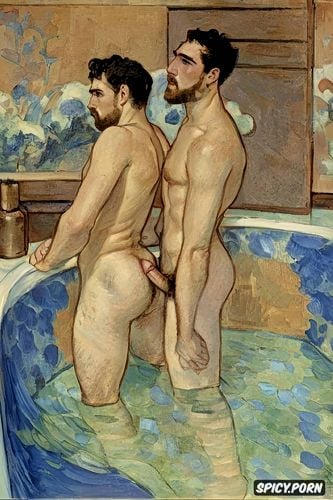 fucking in interior hammam, long dicks, paul cézanne, modern post impressionist fauves erotic art