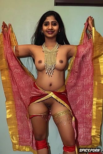 shifted garba chaniya choli wit dupatta, natural boobs, waxed pussy