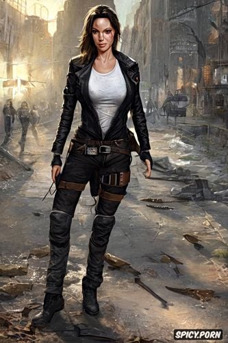 angelinajolie, oil painting naturalism léon lhermitte, tombraider