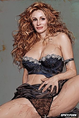 th century, very smallbreasts symmetrical eyes, julia roberts