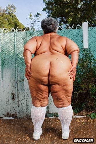 best quality, intricate, huge massive saggy ass, squatting, mexican