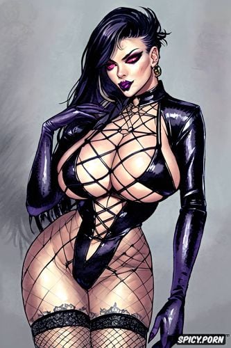 tall, fishnets, dark lingere, vampire, goth, hourglass figure