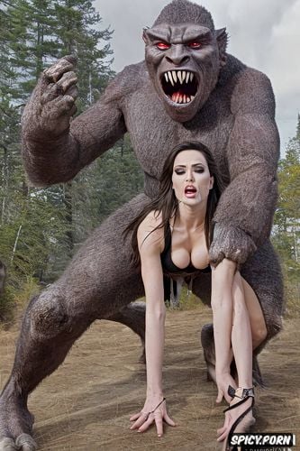 surprised by ecstasy generated big sasquatch contact, on all fours