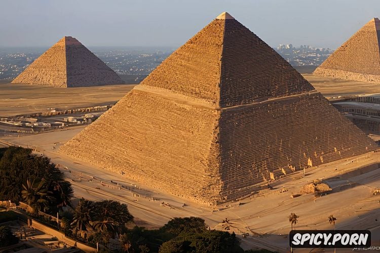 show me an image of how the egyptians build the pyramids