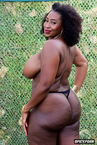 afro cuban, best quality, thong, huge pear shaped ass, perfect face