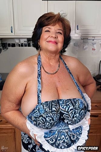 best quality, huge massive breasts, granny, italian, large areolas