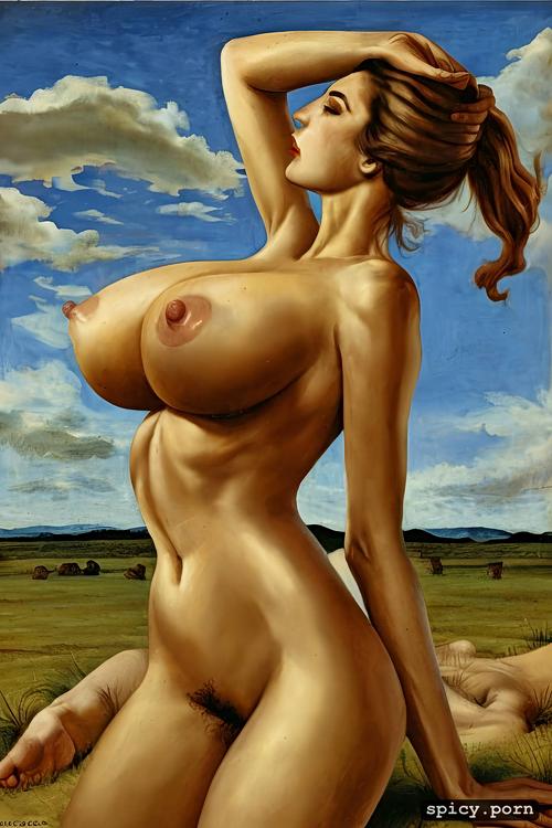 giorgio de chirico surreal nude breast landscape dream lips