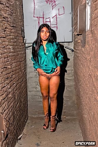 dark dangerous alleyway, exposed possy, must show pussy, a stunning