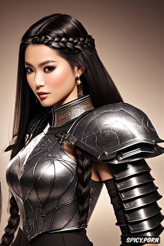 female knight, full lips, small firm perfect natural tits, ultra detailed portrait