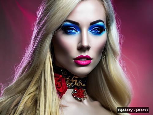 red lips, 64k, detailed body, detailed face eyes lips, extra detailed big blue eyes