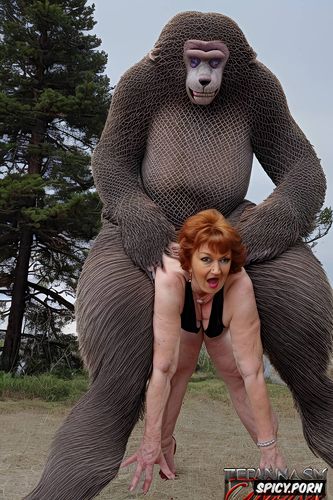 surprised by ecstasy generated big sasquatch dick, sasquatch doggy style with beautiful sixty granny